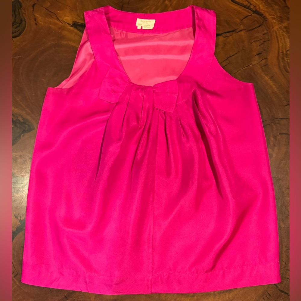 Kate Spade Fuchsia Sleeveless 100% Silk Top